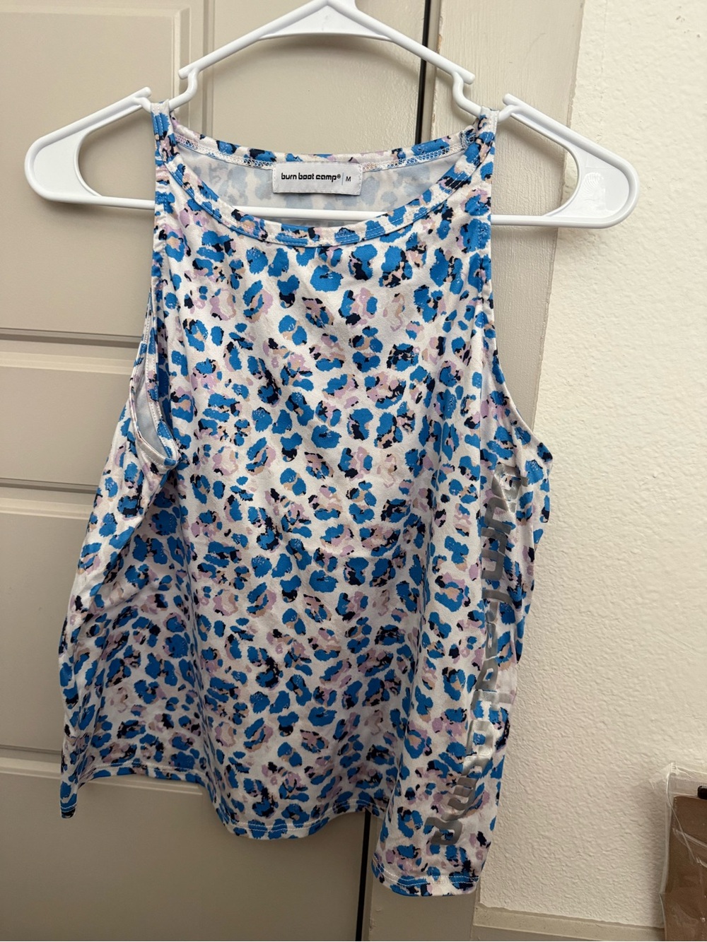 Burn Boot Camp Blue Leopard-Print Women's Tank Top